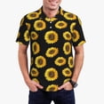 thumbnail image 2 of Balery Sunflower (2) Printed Men’s Short Sleeve Polo Shirt, Midweight Men's Shirt,Golf Polo shirts -3X-Large, 2 of 8