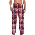 thumbnail image 3 of Xecao Heart Plaid Men's Straight Lounge Pajama Pants: The Ultimate in Comfortable Sleepwear, 3 of 9