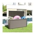 thumbnail image 3 of 260-Gallon Outdoor Storage Box with Rattan Effect and Gas Spring-light coffee, 3 of 6