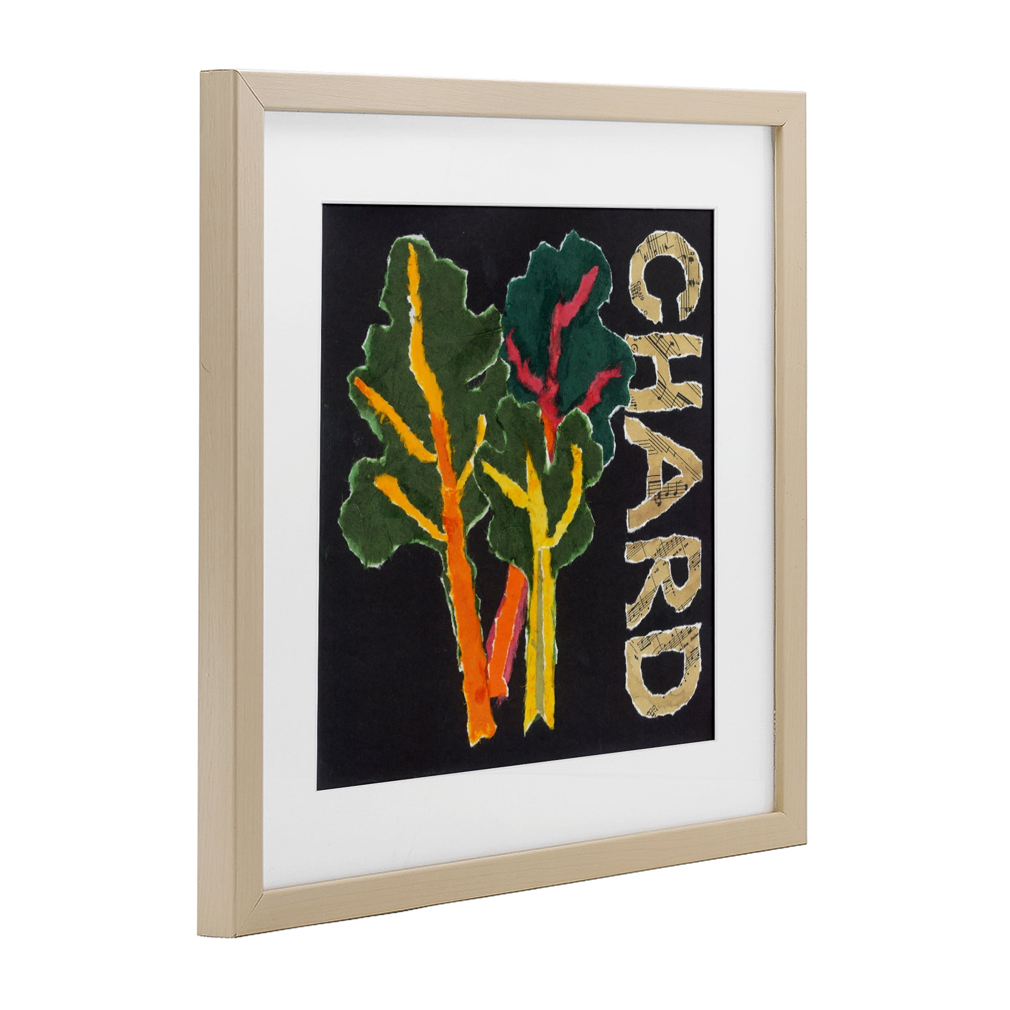 Stupell Industries Chard Leafy Vegetable Birch Framed Print Under Glass, design by Nancy Overton