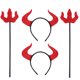 thumbnail image 1 of Conjunto de 4 tridentes de diablo con pelo de cuerno para disfraz de diablo de Halloween (rojo), 1 of 5