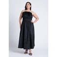 thumbnail image 2 of ELOQUII Women's Plus Size Pleated Ruffle Neckline Midi Dress, 2 of 5