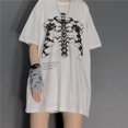 thumbnail image 3 of Dark Skull Bones Heart and Lung Print Fun Skull T-Shirt Unisex Streetwear Short Sleeve T-Shirtpangjing, 3 of 4