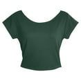 thumbnail image 6 of fatyb Womens Backless Short Sleeve Tops Crewneck Basic Tee Shirts Summer Lightweight Going out Tshirts, 6 of 7