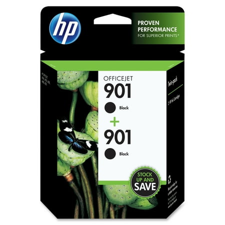 HP 901, (CZ075FN) 2-pack Black Original Ink Cartridges