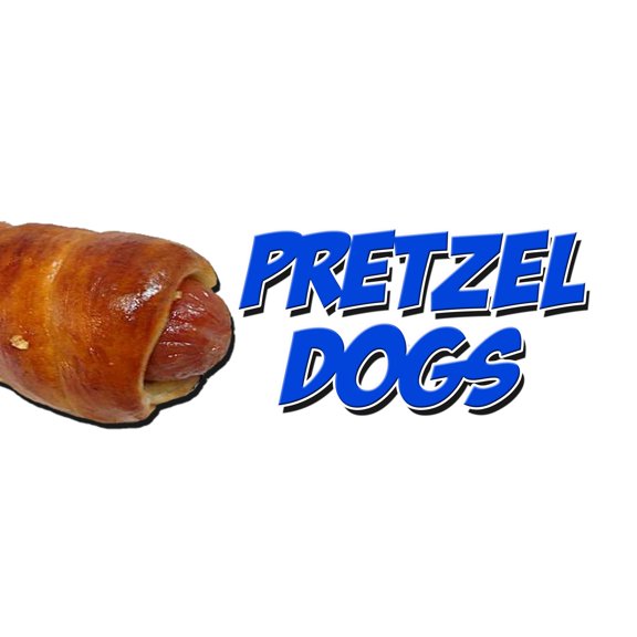 24" PRETZEL DOGS DECAL sticker soft pretzel hot dog