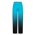 thumbnail image 4 of HOOMEUMY Men's Linen Long Pants Summer Ombre Gradient Color Loose Fit Straight Leg Beach Trousers with Pockets Blue L, 4 of 4