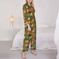 thumbnail image 3 of Picia Colorful Circle Pattern Women’s Long-Sleeve Sleepwear Set - Soft 2-Piece Loungewear with Pockets, Comfy PJs for Relaxing Nights-X-Large, 3 of 7