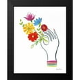 thumbnail image 2 of Zaman, Farida 12x14 Black Modern Framed Museum Art Print Titled - Floral Hand II, 2 of 5