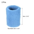 thumbnail image 2 of Uxcell 8x8cm Sport Wrist Bands Terry Absorbent Athletic Sweatband, Blue 2 Pack, 2 of 6