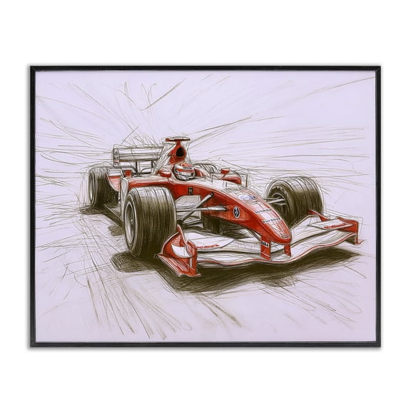 Stupell Industries Sketched Race Car Concept Black Framed Giclee Art, design by Steve Hunziker