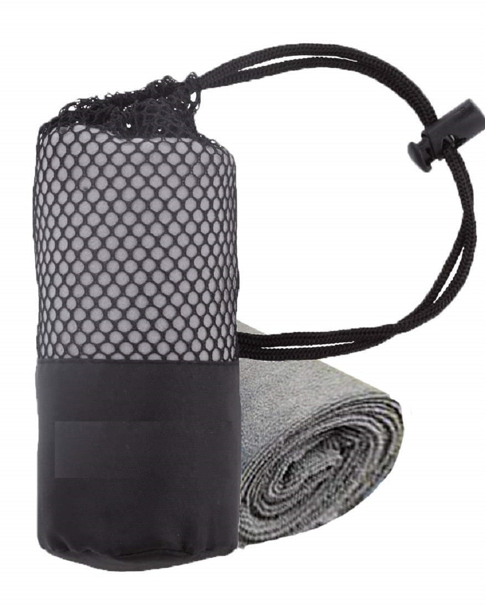 iLett Microfiber Sport and Gym Towel Gray with Black MESH Bag 16 x 48