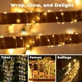 thumbnail image 6 of WYZworks 20ft Warm White LED Outside Rope Light - 8 Modes, Waterproof Permanent Outdoor Accent Lighting w/Remote, Flexible Clear Tube, ETL Certified, Exterior Christmas Patio Palm Tree Yard Ambient, 6 of 9