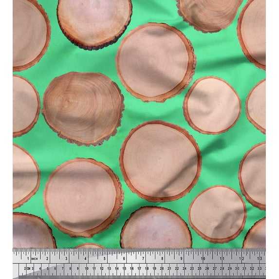 Soimoi Cotton Duck Fabric Shells Ocean Print Sewing Fabric Yard 42 Inch Wide