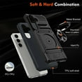 thumbnail image 3 of SaniMore for Samsung Galaxy A15 Stand Case, Armor Design Military-grade Drop Resistant Magnetic Car Mount Hidden Card Holder [Up to 2] Heavy Duty Protective Hybird Shockproof No-slip, Black, 3 of 7