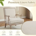 thumbnail image 5 of Dayalane French country Accent Chair, Linen Upholstered Reading Chair with Removable Cushion & Solid Wood Frame Lounge Armchair for Living Room Reception Room Bedroom, Beige, 5 of 11