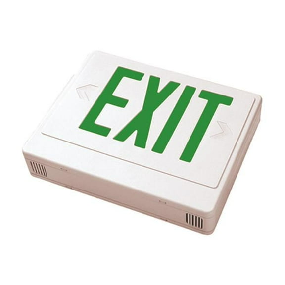 Wesco  Remote Capable LED Exit Sign Green Letter - White Housing