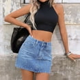 thumbnail image 6 of Tqcoqu Denim Jeans Mini Skirt for Women Low Rise Micro Skort 2026 Summer Y2k Skirts Trendy Skirt,Light Blue Women's S-XXL, 6 of 6