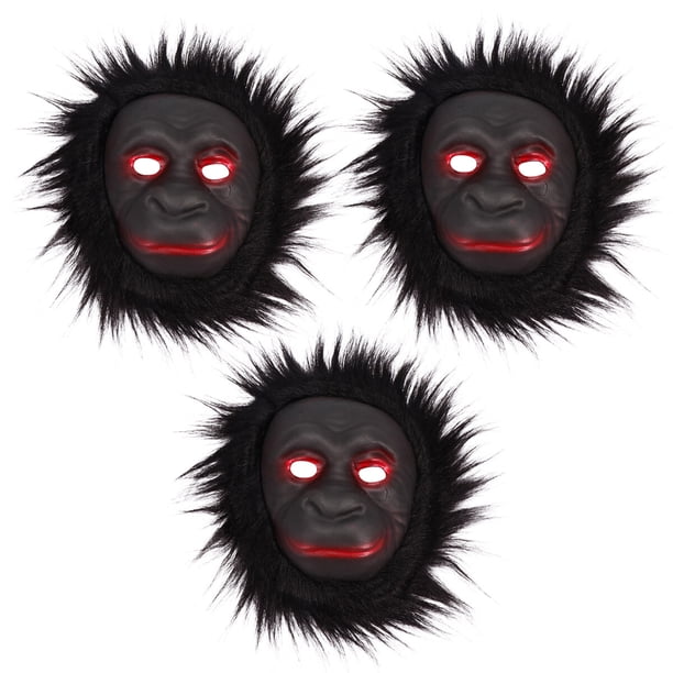 3 máscaras de chimpancé para Halloween, de peluche, decorativas, divertidas, para festivales de Halloween, para hombre y mujer.