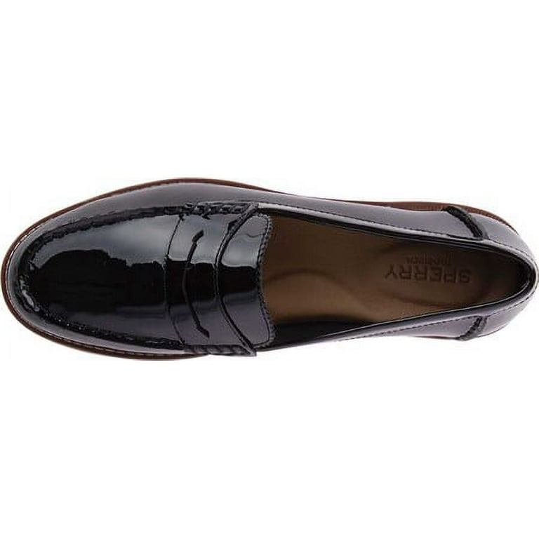 Sperry black patent leather loafers clearance