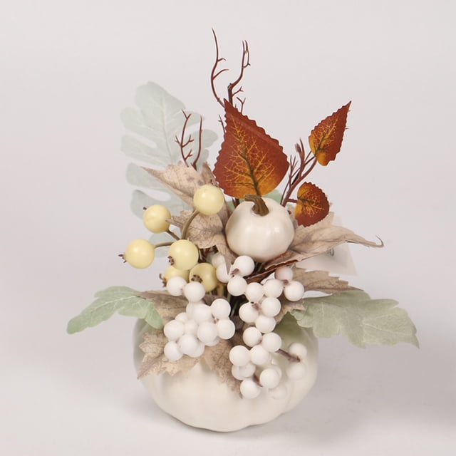 Cyber and Monday Sales! kkbbma Fall Decor, Fall Decorations for Home Clearance Artificial Fall Flowers with Base, Fall Pumpkin Maple Leaf Decor, Thanksgiving Decorations, Fall Centerpieces for Tables