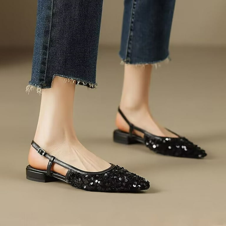 Dressy low cheap heel mules
