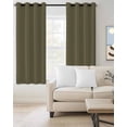 thumbnail image 2 of Sage Green Blackout Curtains 39 Inches Long, Brown Solid Color Simple Abstract Thermal Insulated Black Out Curtains, Short Darkening Window Curtain Drapes for Cafe Bedroom 27.5"x39" 2 Panels, 2 of 8