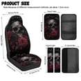 thumbnail image 7 of Xoenoiee Skull Raven Crow Rose Flower Pattern Car Seat Covers Full Set of 5 Front Seats Protectors Covers with Seat Belt Cover Center Console Cover, PU Leather Car Decor Interior Accessories, 7 of 7