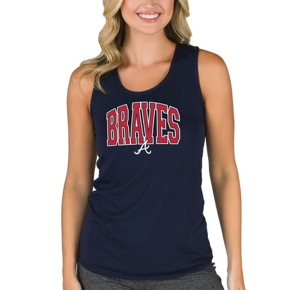 Women's Concepts Sport Navy Atlanta Braves Marathon Racerback Tank Top