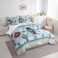 thumbnail image 3 of Manfei Blue Boho Aztec Bedding Comforter Set 7 Pieces for Women, Tribal Abstract Ombre Full Bedding Set, Hippie Cactus Plant Reversible Fitted Sheet Flat Sheet, Breathable Home Decor, 3 of 7