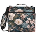 thumbnail image 2 of Zipper Binder with Shoulder Strap 2 inch 3 Ring Waterproof File Folder Organizer Bag 500 Sheet Pale Pink Flowers, 2 of 8