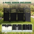 thumbnail image 5 of Devoko Fence Privacy Screen,4 Panels Outdoor Screen Enclosure for Patio & Yard, Resin Fence Panels Ideal for Hiding Air Conditioner and Trash Can, Black, 5 of 7