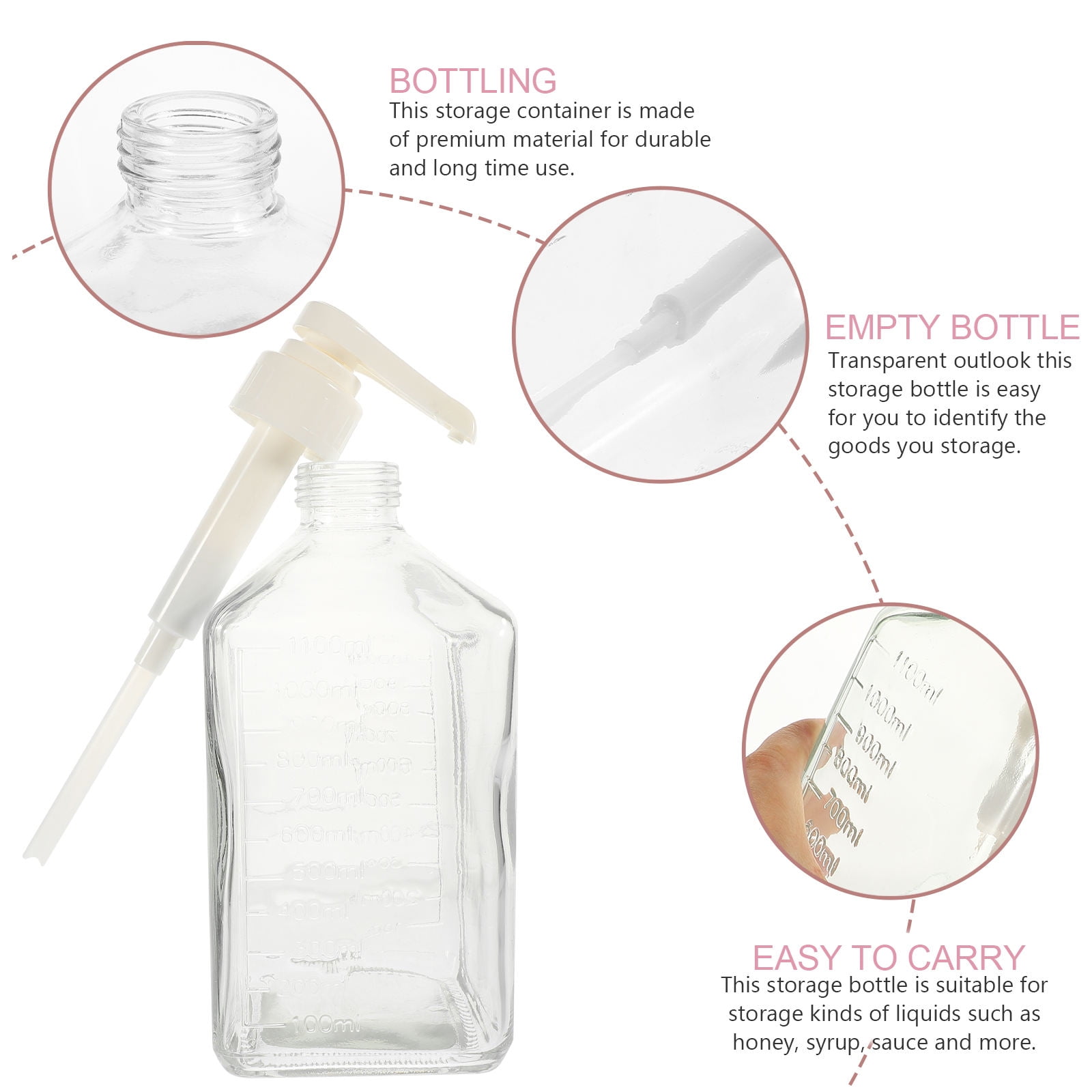 UPKOCH Transparent Glass Coffee Syrup Organizer and Liquid Dispenser for Storage Use, Large Capacity 16 oz