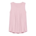 thumbnail image 3 of TEAJOPSUU Tank Tops for Womens Sleeveless Crew Neck Blouses Loose Fit Front Pleated Solid Color Shirts Pink, 3 of 7