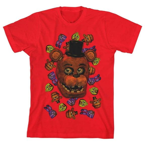 Five Nights at Freddy's Video Game Red Short Sleeve Tee-XL