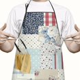 thumbnail image 2 of Pioneer Flower Floral Print Pattern Apron-Garden Aprons for Women with Pockets-Cotton Linen Waterproof Kitchen Cooking Gardening Aprons Adjustable for Kitchen,Cooking,BBQ and Salon 33x27 Inch, 2 of 5