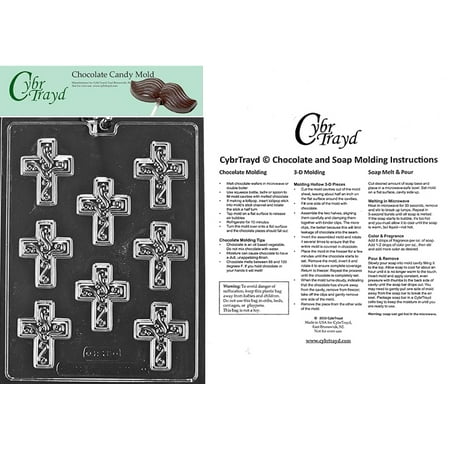 Home Depot Molding - Small Cross with Swirl Chocolate Candy Mold with Exclusive Cybrtrayd Copyrighted Molding Instructions