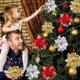 thumbnail image 4 of Flores artificiales de Navidad con purpurina, decoración para árbol de Navidad, adornos para Año Nuevo, flores falsas de Navidad, 4 of 5