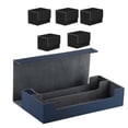 thumbnail image 4 of Premium Deck Box - Soporte para tarjetas con cierre magnético para juegos de cartas coleccionables, tarjetas con mangas, béisbol, fútbol, ​​baloncesto, colección de tarjetas azul oscuro, 4 of 8