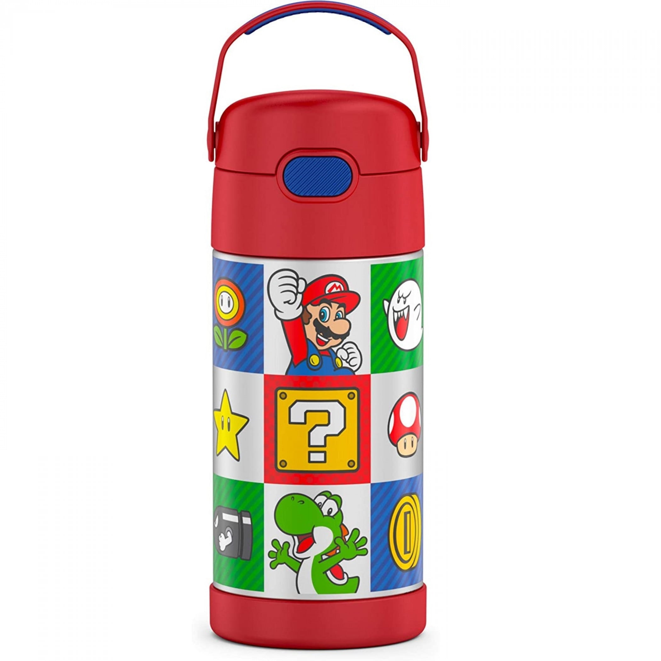 Officially Licensed Super Mario Water Bottle With Freezable Stars Travel Cup 