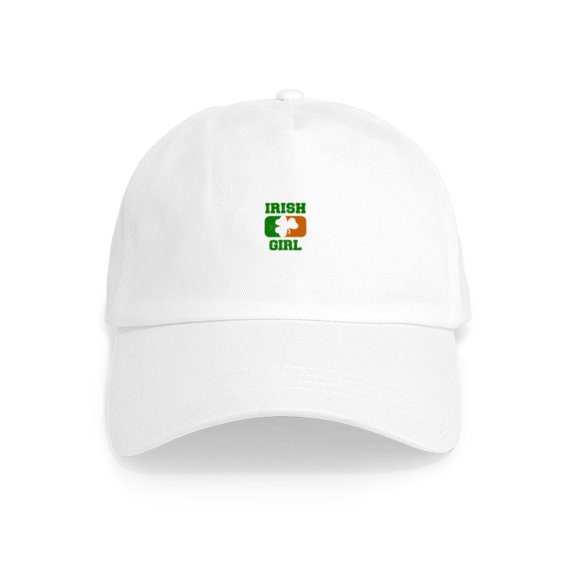 CafePress - Irish Girl Shamrock Flag Cap - Adjustable 100% Brushed Unisex Casual Cotton Baseball Cap, Beige, 1