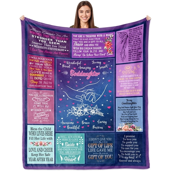 Goddaughter Gifts from Godmother Godfather, Goddaughter Gifts Blanket 60"x50", Birthday Gifts for Goddaughter, Grown Goddaughter Gifts for Girls, to My Goddaughter Graduation Gifts Throw Blanket