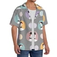 thumbnail image 2 of Fuzoiu Cute Geese Print Men's Casual Short,Men's Short Sleeve Shirt,Mens Casual Button Down Shirts,Cuban Collar Summer Shirt for Beach, Vacation, and Outdoor Activities-XX-Large, 2 of 5