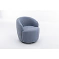 thumbnail image 6 of Swivel Barrel Chair, Modern Teddy Fabric Upholstered Accent Chair Armchair with Round Metal Base, Comfy Single Sofa Chair Leisure Chair for Living Room, Bedroom, Office, Hotel, Light Blue, 6 of 7