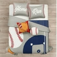 thumbnail image 2 of Lush Decor Baseball Game Reversible Oversized Kids Quilt Gray/Navy 5Pc Set Full/Queen, 2 of 11