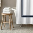 thumbnail image 3 of Creative Products Navy Blue and White Letter E Monogrammed 71x74 Shower Curtain, 3 of 7