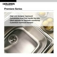 thumbnail image 5 of Houzer Premier 33 inch Stainless Steel Drop-in Topmount 4-hole Single Bowl Kitchen Sink with Strainer & Grid - PGS-3122-4-C, 5 of 6