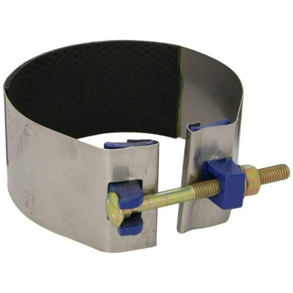 smith-blair stainless steel repair clamp, redi-clamp, carbon steel bolt, 1 bolt, 3" length, 6" pipe size