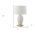 thumbnail image 3 of HomeRoots 26" Gold And White Ceramic Urn Table Lamp With Cream Empire Shade, 3 of 10