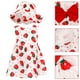 thumbnail image 4 of 1 juego de vestido de niña vestido sin mangas de fresa., 4 of 5